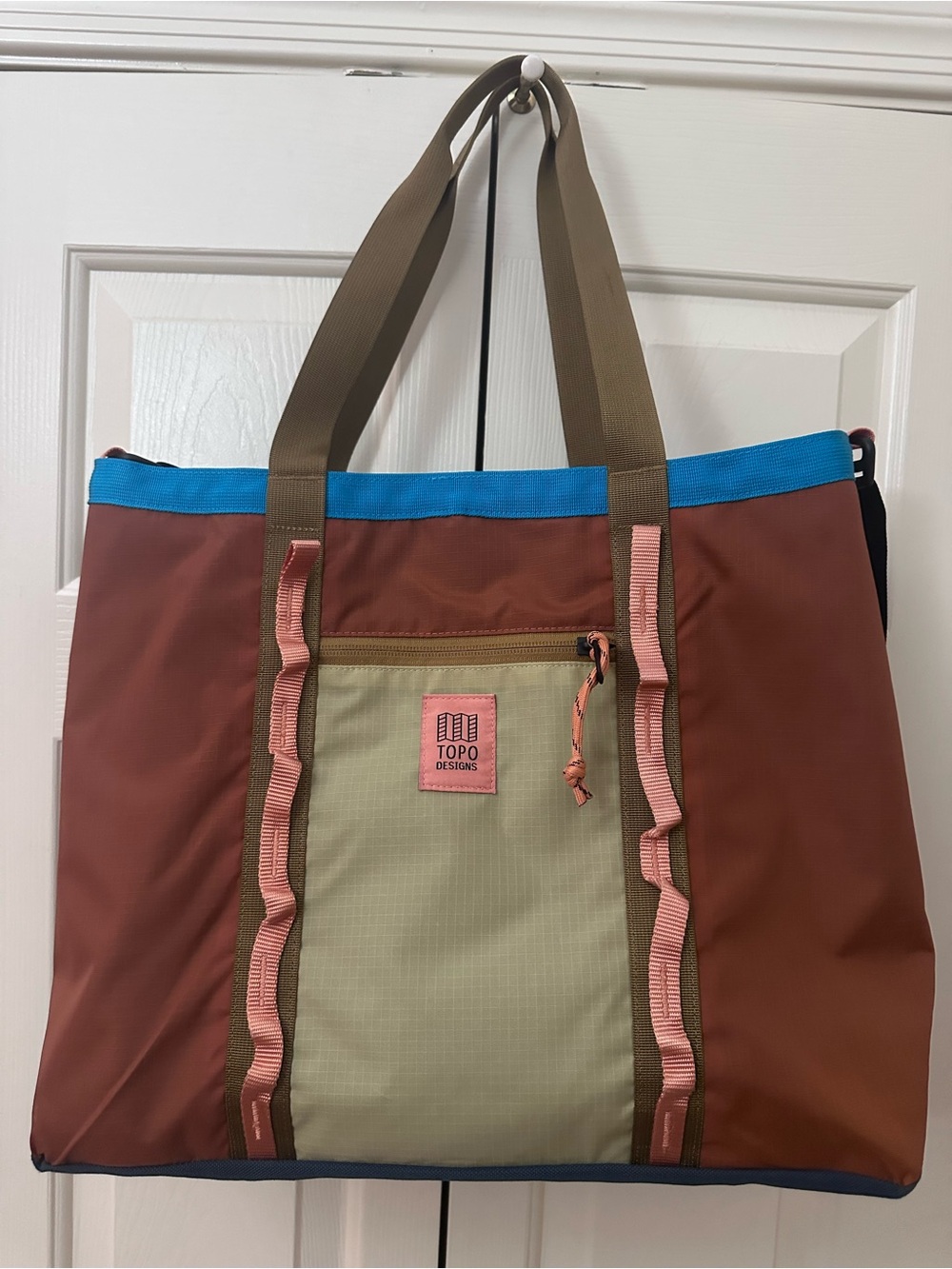 Topo Designs mountain utility tote in clay/hemp